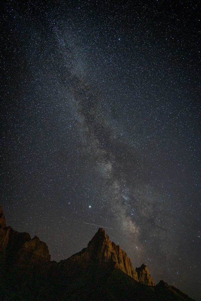 The night sky in Zion National Park
