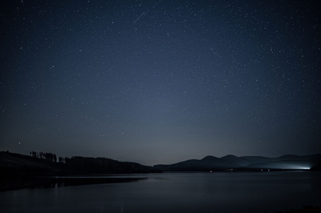 Stars above a lake in Galloway Forest Park