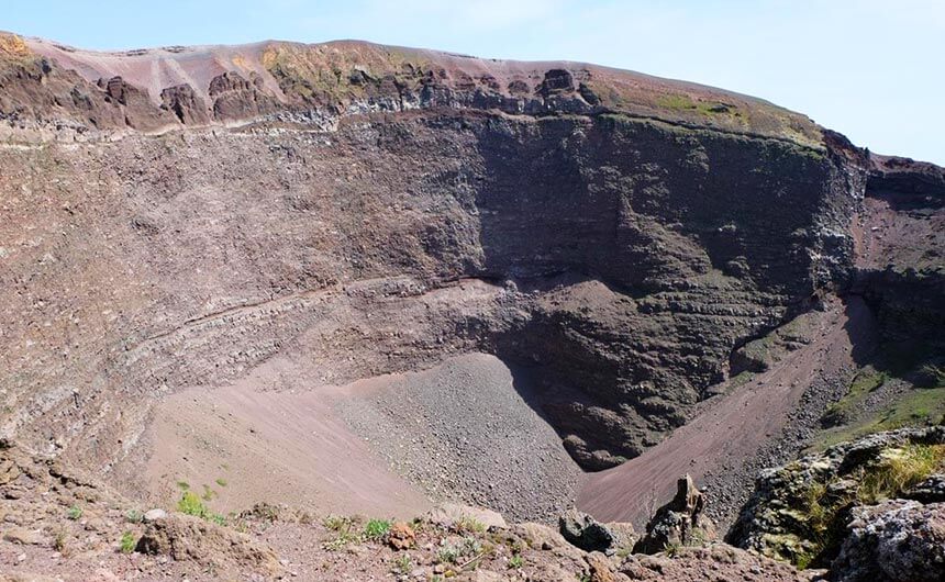The crater of Mount Vesuvius