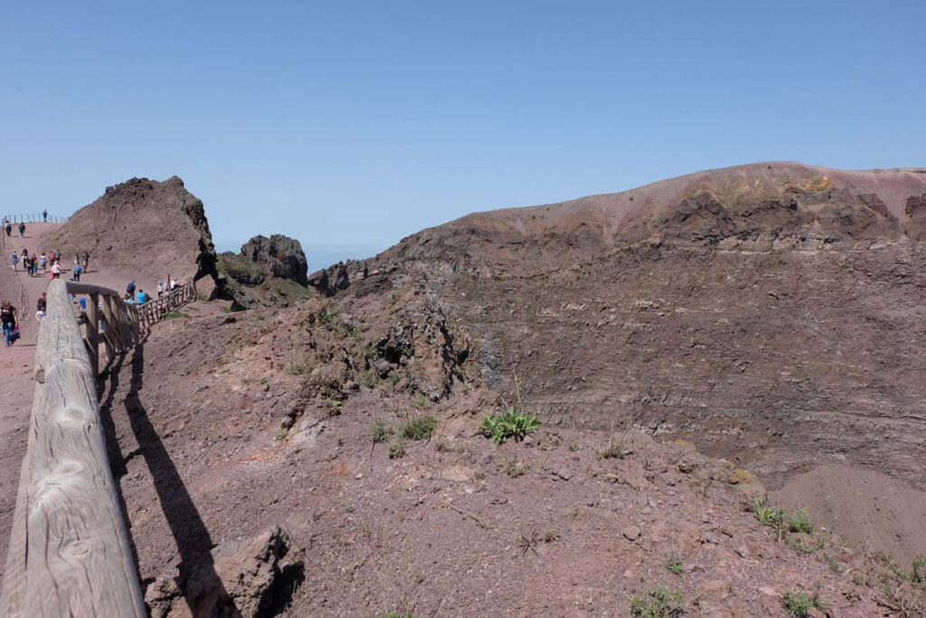 The footpath which runs part of the way around the crater