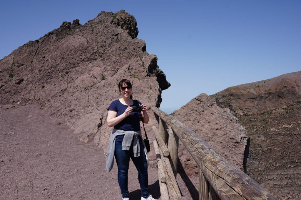 At the top of the volcano, looking out over the crater