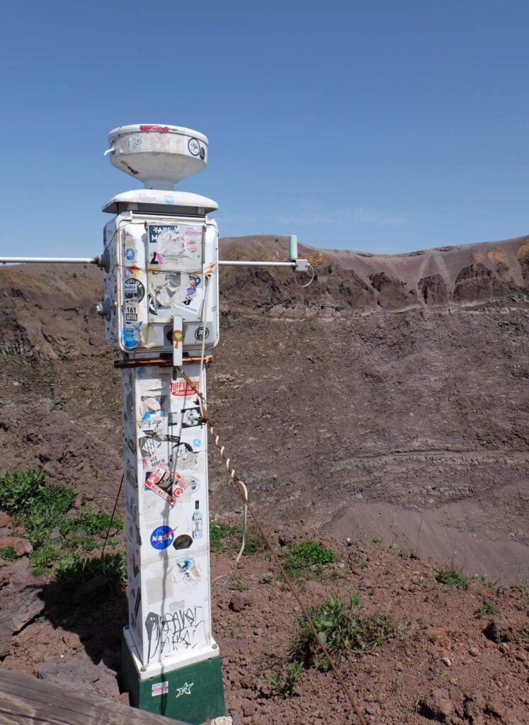 Measuring equipment at the top of Mount Vesuvius