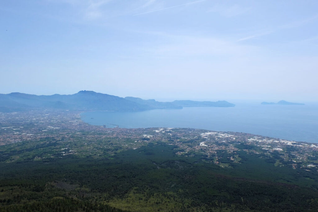 The view from Vesuvius looking the other way towards Sorrento and Capri