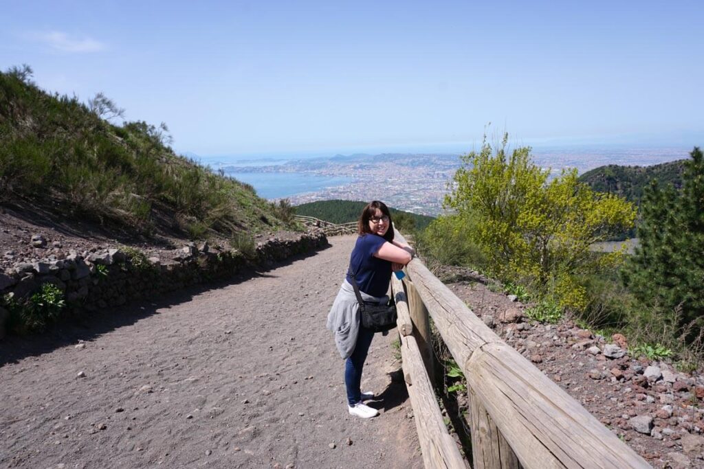 Having a rest on the path up Vesuvius