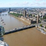 The view from the London Eye, showing the Houses of Parliament and Big Ben