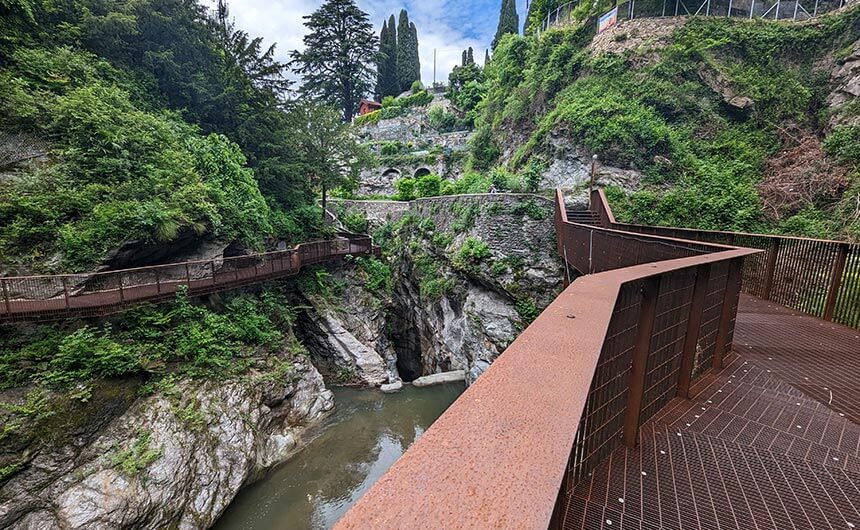 The walkways of the Orrido di Bellano, in Lake Como