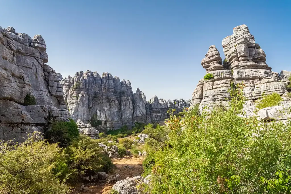 Dramatic rock formations in El Torcal Natural Park