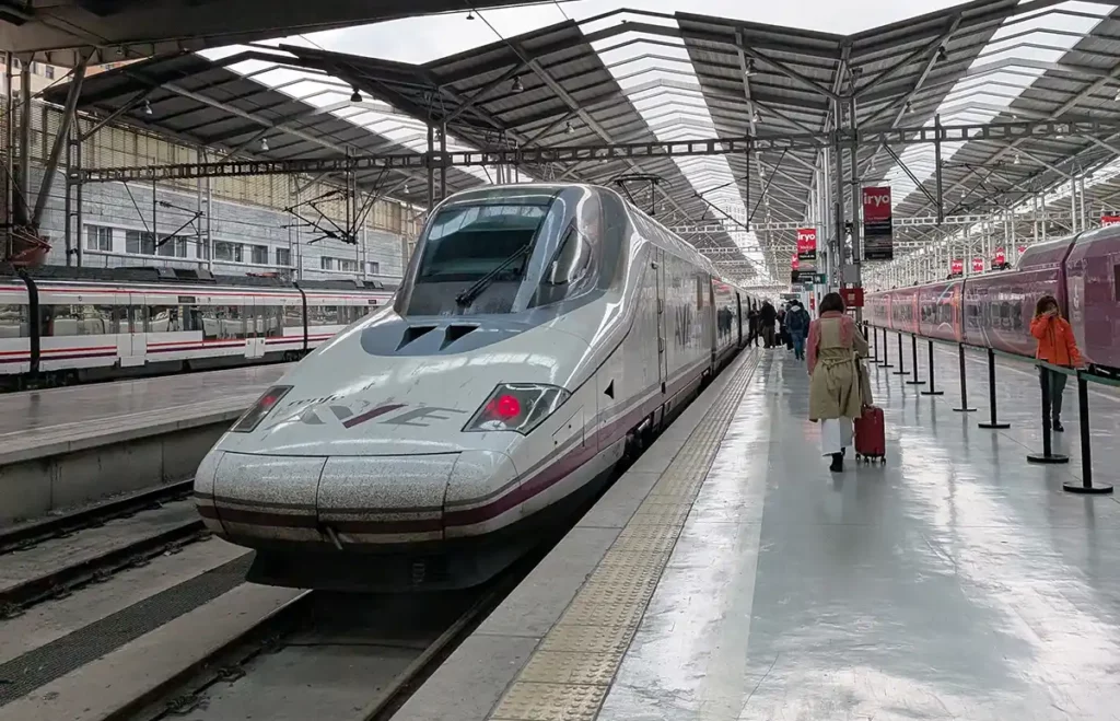 A high speed train at a station