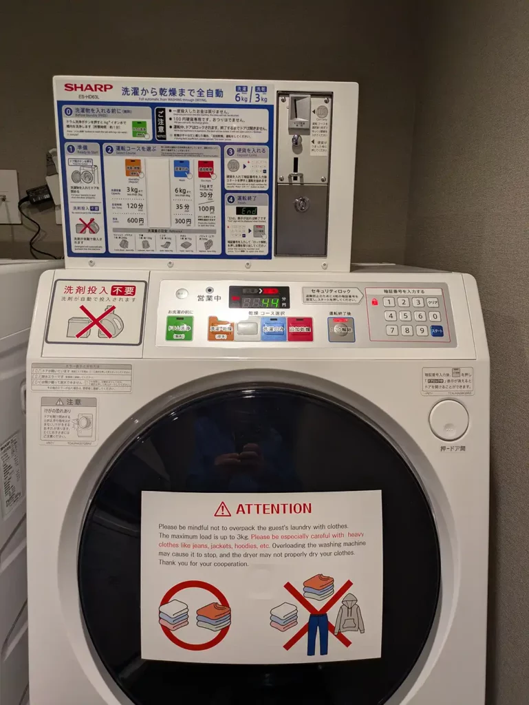 A washing machine with instructions