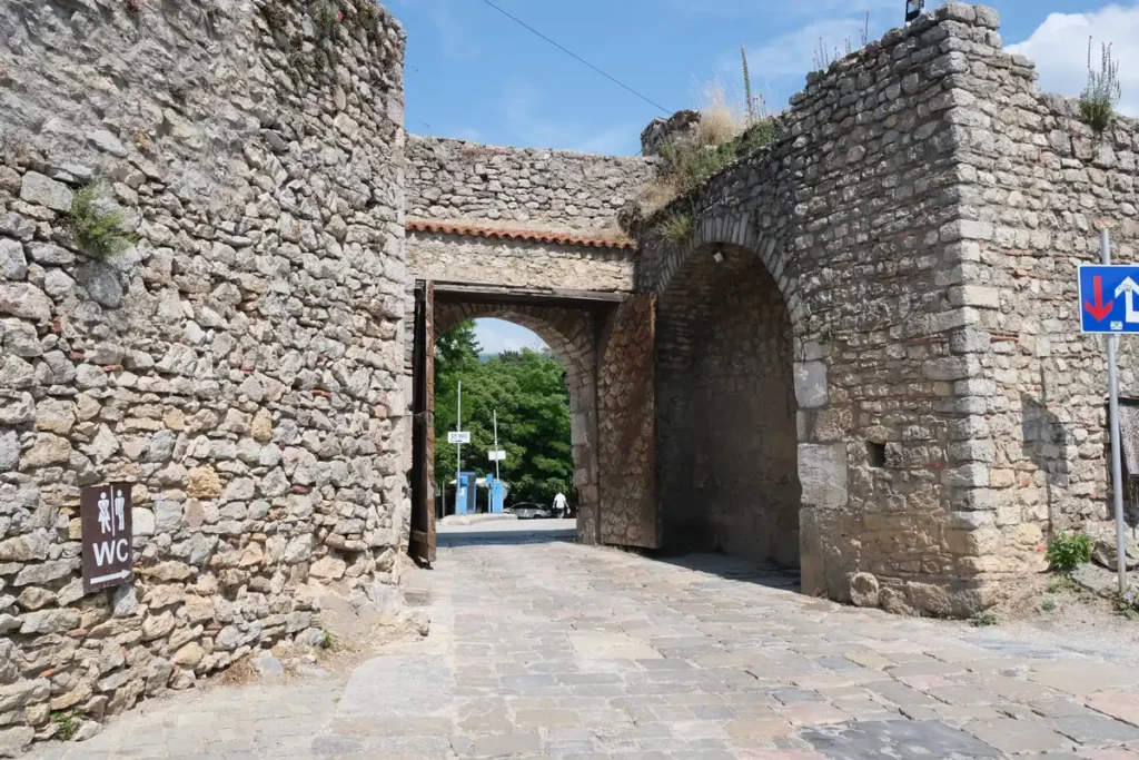 Old stone fortifications at the old Ohrid city wall