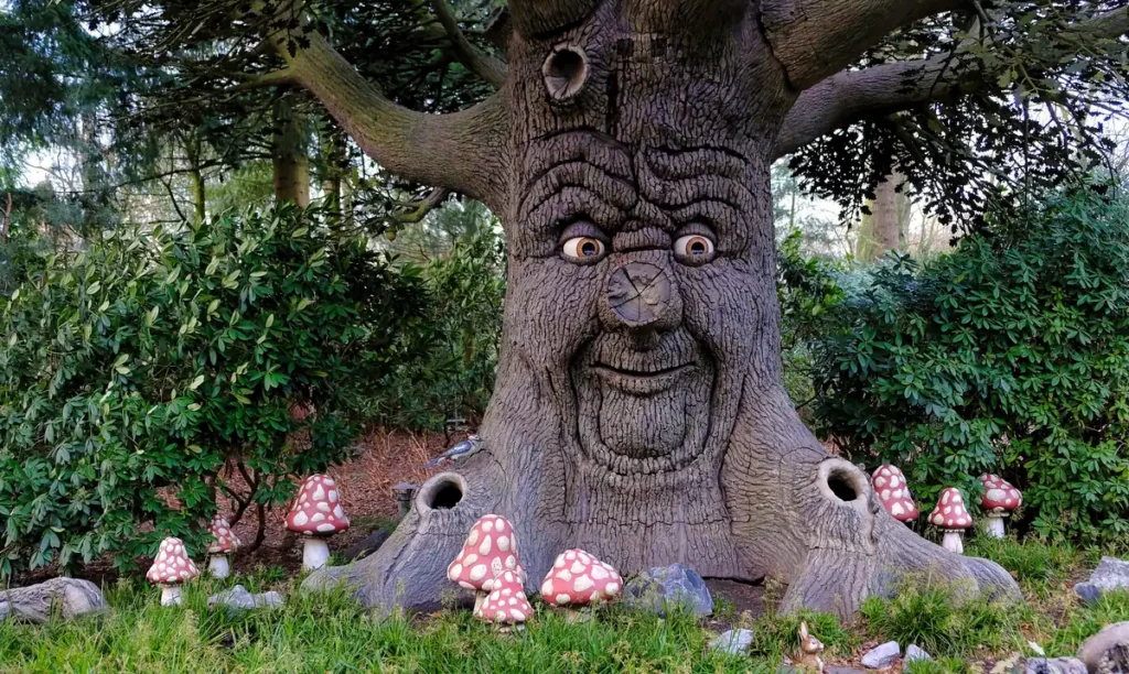 A magical tree with a face at the Efteling theme park in the Netherlands