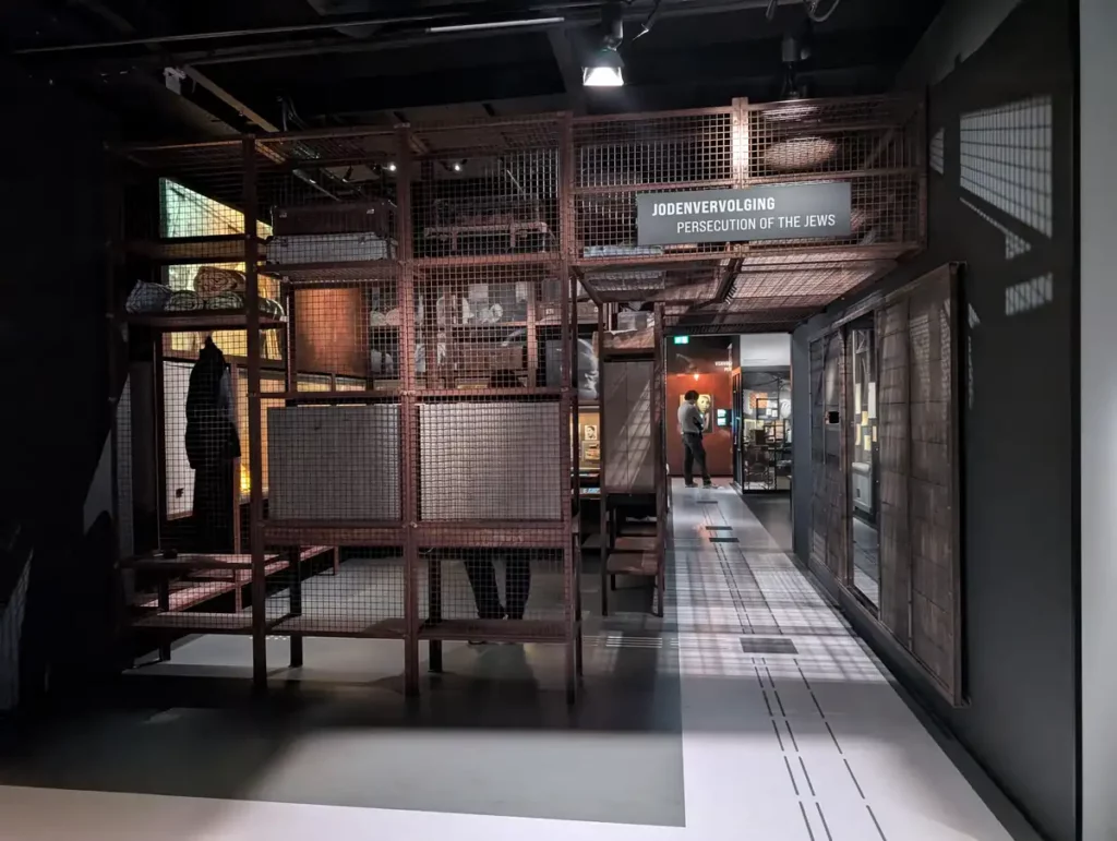 A section of the Dutch Resistance Museum describing the persecution of Jewish people. The museum is very atmospheric.