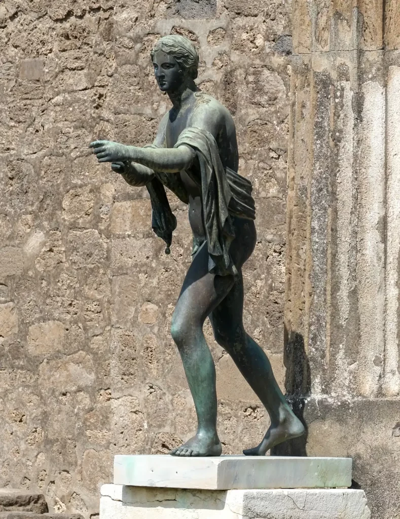 A statue in the Temple of Apollo
