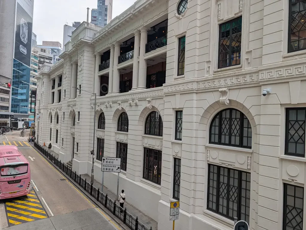 A white, British colonial style building