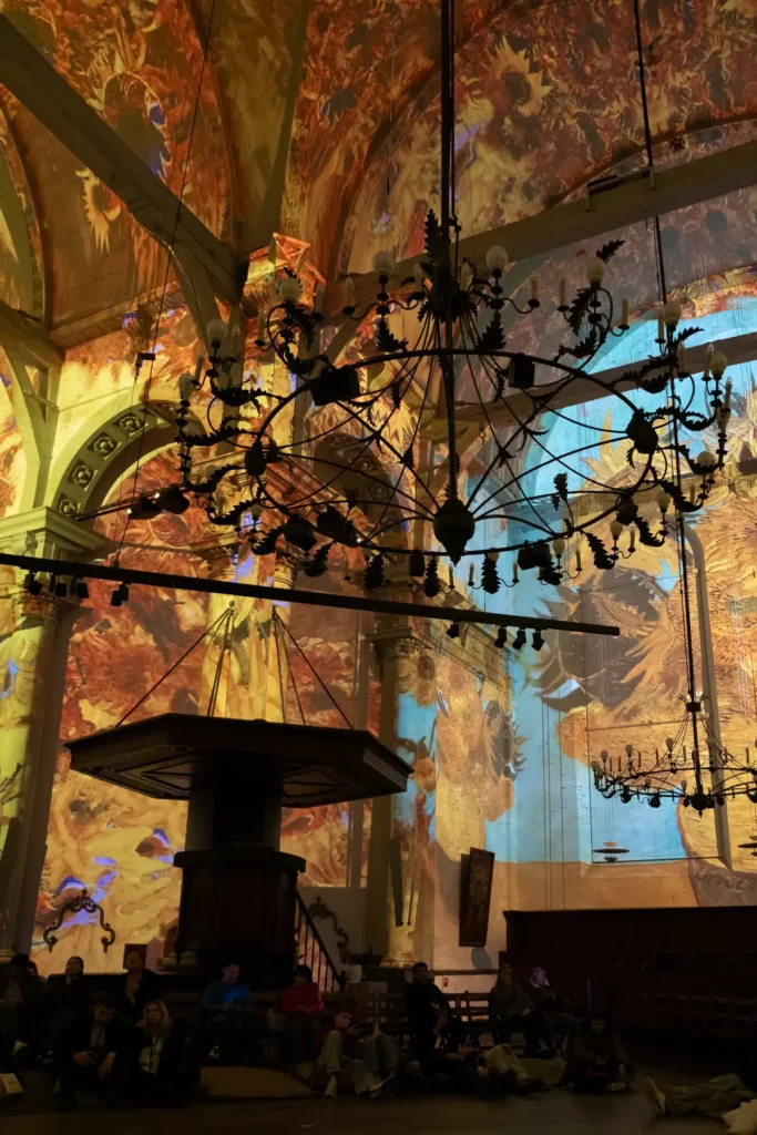 The Van Gogh and Rembrandt in Amsterdam experience is a sound and light show in the Noorderkerk