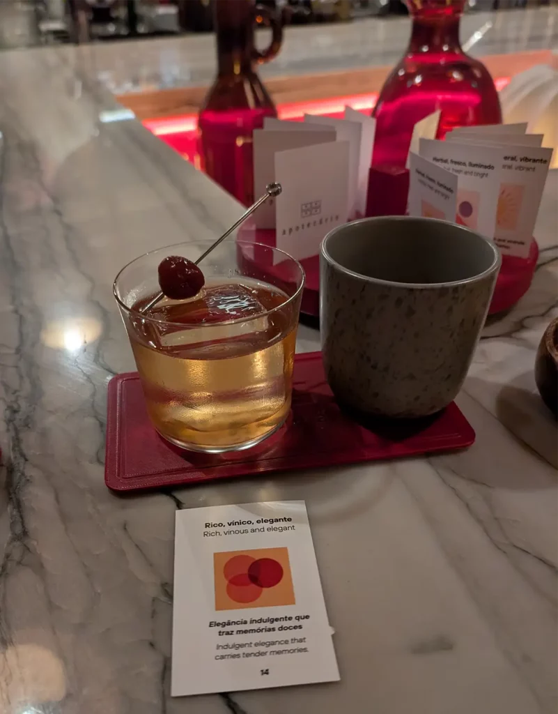 A cocktail in a speakeasy cocktail bar in Porto