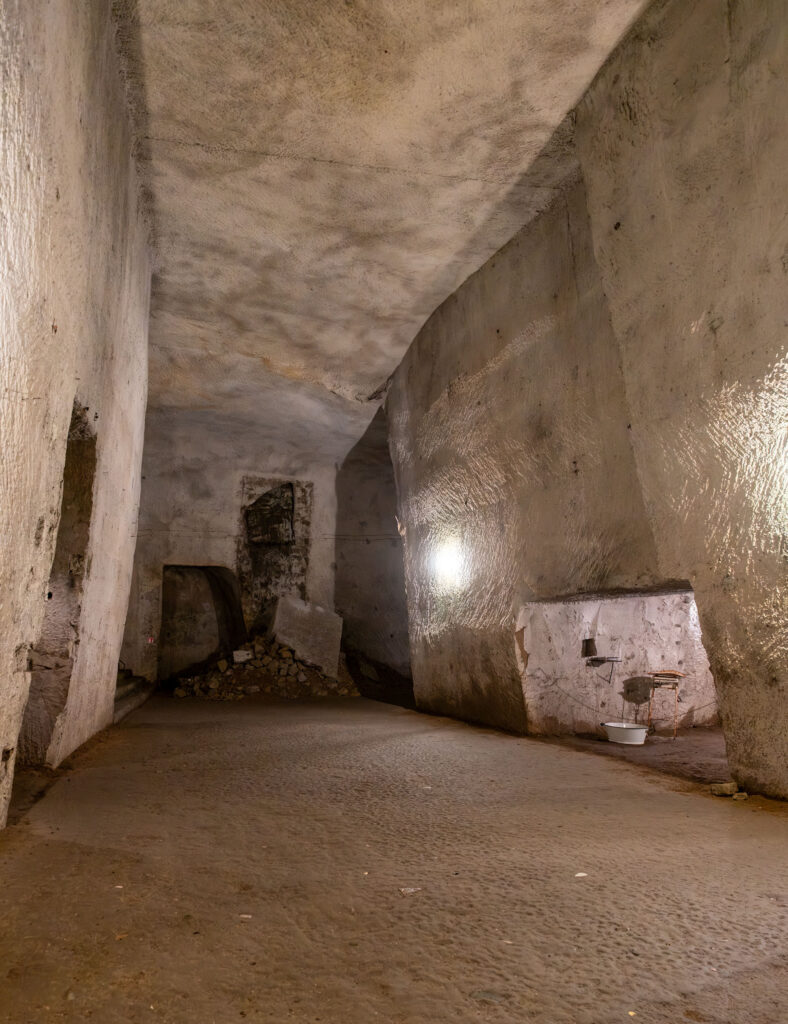 A huge underground space at the Galleria Borbonica, Naples