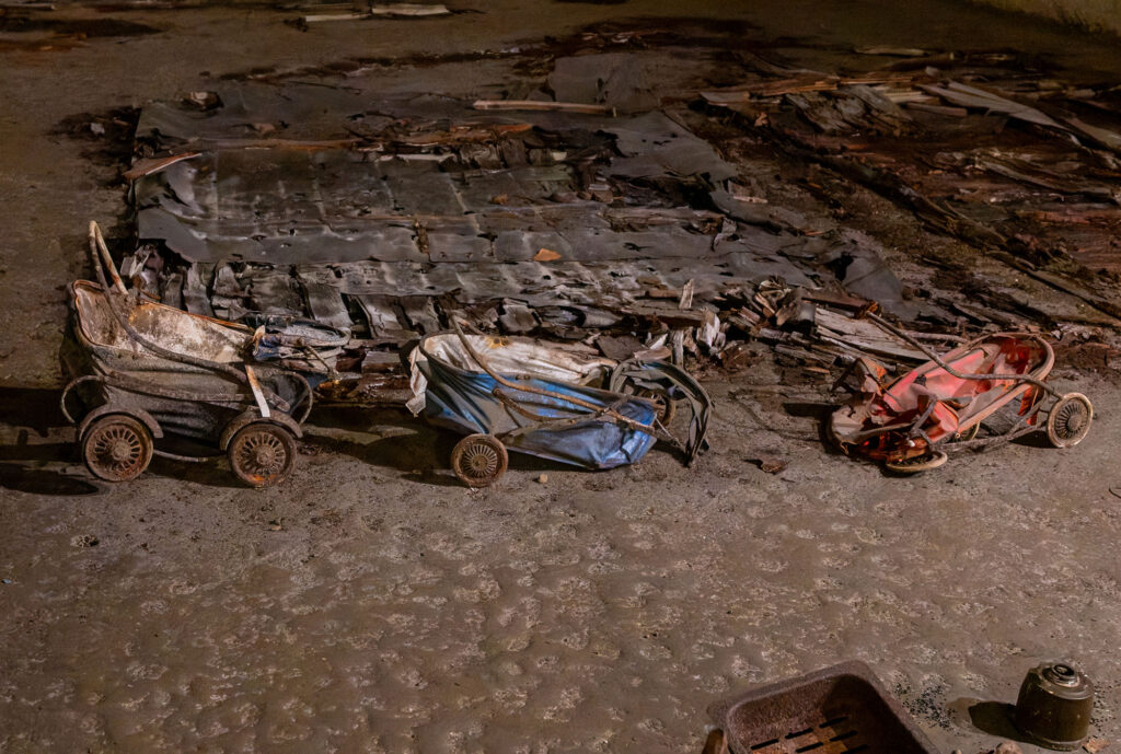 Three toy prams